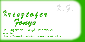 krisztofer fonyo business card